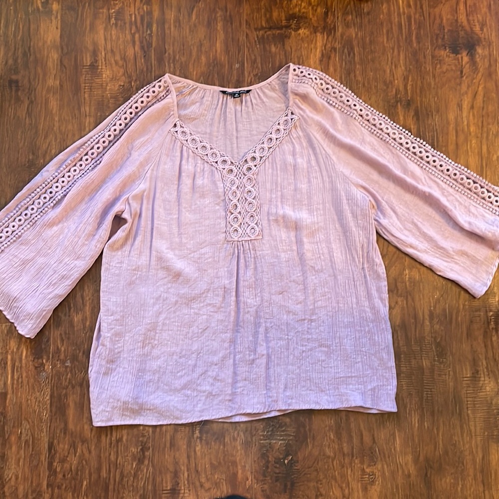 Boho Lilac Lavender Purple Blouse Lightweight Size 2x